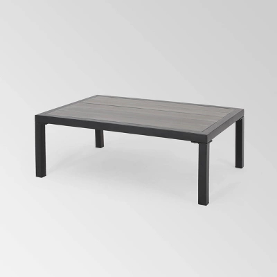 Jax 4pc Faux Wood Chat Set - Gray/ Gray - Christopher Knight Home 7 Jax 4pc Faux Wood Chat Set - Gray/ Gray - Christopher Knight Home - Image 5