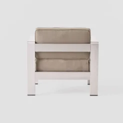 Cape Coral 5pc Aluminum Seating Set With 4 Arm Chairs & Coffee Table - Khaki - Christopher Knight Home -Outdoor Living Shop GUEST 98769bc4 acc5 4a33 9083 9a5095cd2547