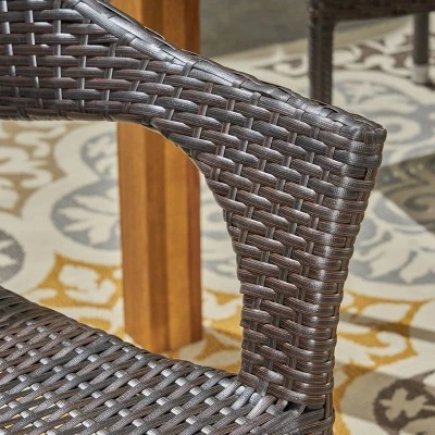 Damon 7pc Wood & Wicker Expandable Dining Set - Natural/Brown - Christopher Knight Home 5 Damon 7pc Wood & Wicker Expandable Dining Set - Natural/Brown - Christopher Knight Home - Image 3