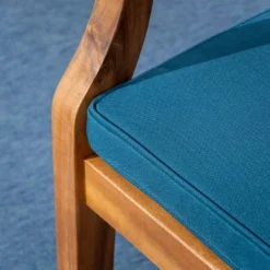 Llando 7-pc Acacia Wood Dining Set - Teak/Blue - Christopher Knight Home -Outdoor Living Shop GUEST 99cdb6a2 7b61 4c24 b14b d73bc31d1d05