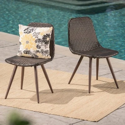 Gila 2pk Wicker Dining Chairs - Christopher Knight Home 6 Gila 2pk Wicker Dining Chairs - Christopher Knight Home - Image 4