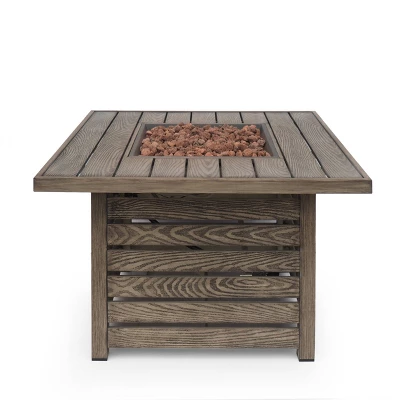 Elberton Outdoor Square Fire Pit - Brown - Christopher Knight Home 5 Elberton Outdoor Square Fire Pit - Brown - Christopher Knight Home - Image 4