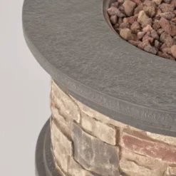 Everglade 6pc Acacia Wood Club Chairs And Fire Pit Set Teak/White/Stone - Christopher Knight Home -Outdoor Living Shop GUEST 9cc3d644 975f 4807 a8ff ec63dc74f926