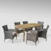 Stamford 7pc Acacia Wood And Wicker Dining Set - Gray/Silver - Christopher Knight Home 2 Stamford 7pc Acacia Wood And Wicker Dining Set - Gray/Silver - Christopher Knight Home -Outdoor Living Shop GUEST 9d234045 7b06 415b 8774 89cf31b088ca