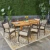 Davenport 9pc Wood & Wicker Expandable Dining Set - Natural/Brown/Cream - Christopher Knight Home -Outdoor Living Shop GUEST 9d510a17 57cd 4817 94f9 2ede564679e7