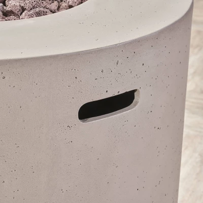 Aidan Round 31" Lightweight Concrete Gas Fire Pit - Light Gray - Christopher Knight Home 4 Aidan Round 31" Lightweight Concrete Gas Fire Pit - Light Gray - Christopher Knight Home - Image 2