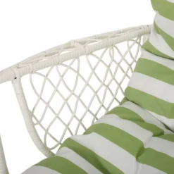 Greystone Indoor/Outdoor Hanging Chair With 8' Chain - White/Green - Christopher Knight Home -Outdoor Living Shop GUEST 9f8d5ba4 90fa 48b3 8573 cc3c2b94f55f