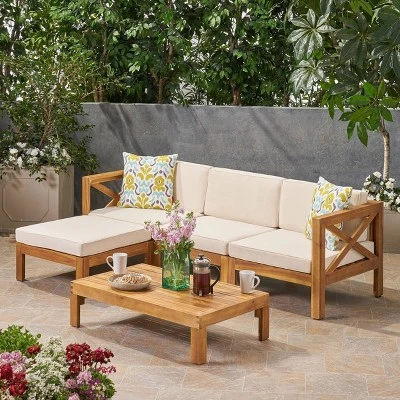 Alcove 5pc Acacia Wood Sofa Conversation Set - Christopher Knight Home 8 Alcove 5pc Acacia Wood Sofa Conversation Set - Christopher Knight Home - Image 6