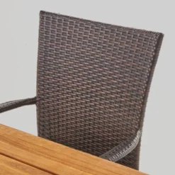 Cooper 6pc Acacia Wood And Wicker Dining Set - Brown - Christopher Knight Home -Outdoor Living Shop GUEST a316b825 0365 45a8 bbff c0afc44a3cb7