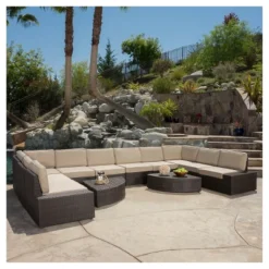 Santa Cruz 12pc Wicker Sofa Set With Cushions - Christopher Knight Home -Outdoor Living Shop GUEST a3fc175b dfdc 44ef 93d0 312b0025f802