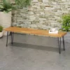 Zion Acacia Wood Modern Industrial Bench - Teak - Christopher Knight Home -Outdoor Living Shop GUEST a3fd6a73 9e1e 464f a36d 5ef2f708cbbd