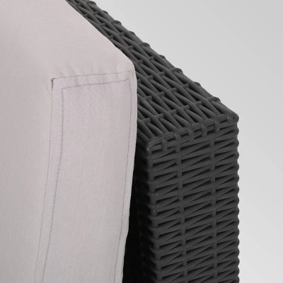 Waverly 5pc Faux Wicker Sectional Set Dark Gray/Gray - Christopher Knight Home 5 Waverly 5pc Faux Wicker Sectional Set Dark Gray/Gray - Christopher Knight Home - Image 3