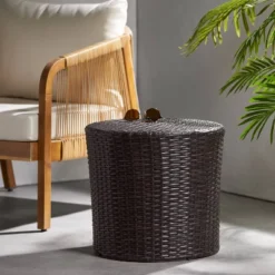 Keaton Wicker Barrel Side Table - Brown- Christopher Knight Home 11 Keaton Wicker Barrel Side Table - Brown- Christopher Knight Home -Outdoor Living Shop GUEST a62e33bb 992b 45bd a5c8 6aaf0e868867
