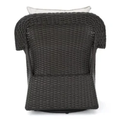 Amaya 5pc Outdoor 4 Wicker Swivel Chair & Fire Pit Set - Dark Brown/Beige/Matte Black - Christopher Knight Home -Outdoor Living Shop GUEST a6c700bb 68bf 4109 a05d e6dcd1cd63d0 1