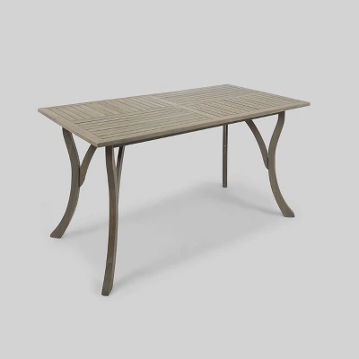 Nora 7pc Wicker And Acacia Wood Dining Set - Gray - Christopher Knight Home 4 Nora 7pc Wicker And Acacia Wood Dining Set - Gray - Christopher Knight Home - Image 2