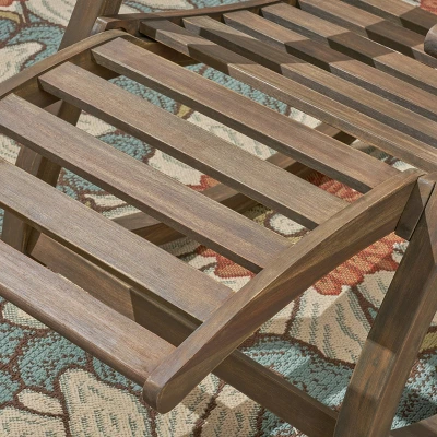 Sunview 2pk Acacia Wood Recliner Rocking Chairs - Gray - Christopher Knight Home 7 Sunview 2pk Acacia Wood Recliner Rocking Chairs - Gray - Christopher Knight Home - Image 5