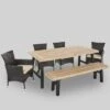 Jacks 6pc Acacia Wood & Wicker Patio Dining Set - Brown - Christopher Knight Home -Outdoor Living Shop GUEST a783dff8 524a 49ff 87bd 0f4e4d68b25f