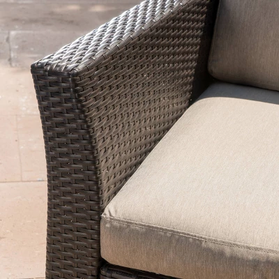 Glenwood 2pk Wicker Outdoor Patio Club Chair - Beige - Christopher Knight Home 4 Glenwood 2pk Wicker Outdoor Patio Club Chair - Beige - Christopher Knight Home - Image 2