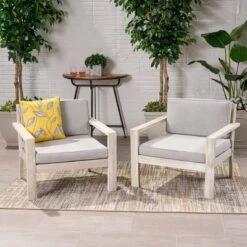 Santa Ana 2pk Acacia Club Accent Chairs Brushed Light Gray - Christopher Knight Home -Outdoor Living Shop GUEST a8f524dd c797 41ac a264 414e0261a950