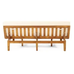 Jill Outdoor Acacia Wood Convertible Daybed With Cushions Teak/Beige - Christopher Knight Home -Outdoor Living Shop GUEST aa8993d7 09f8 43f5 b0dd 869174fdcc9e
