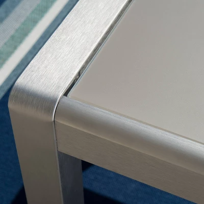 Cape Coral Rectangle Aluminum & Tempered Glass Dining Table - Silver/Gray - Christopher Knight Home 4 Cape Coral Rectangle Aluminum & Tempered Glass Dining Table - Silver/Gray - Christopher Knight Home - Image 2