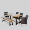 Jennys 6pc Acacia/Wicker Patio Dining Set - Brown - Christopher Knight Home 1 Jennys 6pc Acacia/Wicker Patio Dining Set - Brown - Christopher Knight Home -Outdoor Living Shop GUEST aa9a2269 157a 4bf2 9dab 9bcf2c4aa889