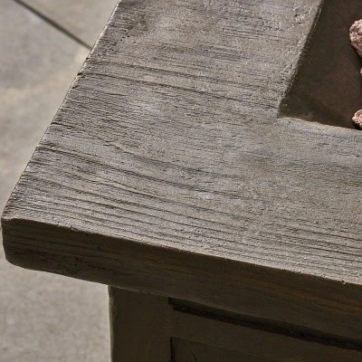 Landman Square 32" Lightweight Concrete Gas Fire Pit - Natural - Christopher Knight Home 4 Landman Square 32" Lightweight Concrete Gas Fire Pit - Natural - Christopher Knight Home - Image 2