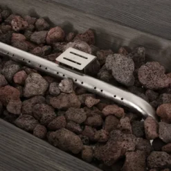 Arnton Outdoor 40000 BTU Rectangle Fire Pit Wood Gray - Christopher Knight Home