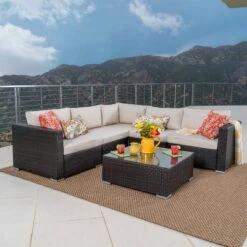 Santa Rosa 6pc Wicker Seating Sectional Set With Cushions - Christopher Knight Home -Outdoor Living Shop GUEST ad7a8ff8 c6fd 46f0 8eda cbb502599b10