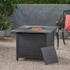 Aspen Outdoor Square Aluminum Fire Pit - Matte Black - Christopher Knight Home -Outdoor Living Shop GUEST ae9df50b 1ef7 46bd 99a6 5a360980e898