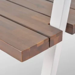 Huckleberry Rectangle Acacia Wood Patio Dining Table With Iron Plant Hanger Dark Brown/White - Christopher Knight Home -Outdoor Living Shop GUEST af676181 7153 4cb0 a368 3583d1a998d0