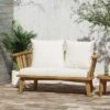 Solano Outdoor Wooden Loveseat With Cushions - White/Teak - Christopher Knight Home -Outdoor Living Shop GUEST af836f53 2484 4484 81f3 facd236f7419