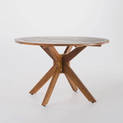 Stamford 5pc Acacia Wood & Wicker Patio Dining Set - Brown - Christopher Knight Home 4 Stamford 5pc Acacia Wood & Wicker Patio Dining Set - Brown - Christopher Knight Home - Image 2