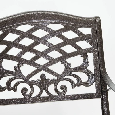 Sarasota Cast Aluminum Adjoining Patio Chair - Bronze - Christopher Knight Home 6 Sarasota Cast Aluminum Adjoining Patio Chair - Bronze - Christopher Knight Home - Image 4