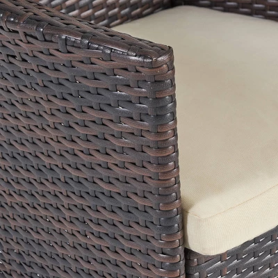 9pc Bragdon Aluminum Wicker Patio Dining Set Black - Christopher Knight Home 6 9pc Bragdon Aluminum Wicker Patio Dining Set Black - Christopher Knight Home - Image 4