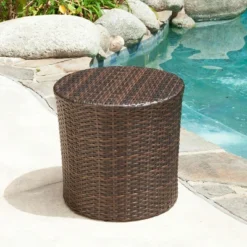 Keaton Wicker Barrel Side Table - Brown- Christopher Knight Home 9 Keaton Wicker Barrel Side Table - Brown- Christopher Knight Home -Outdoor Living Shop GUEST b07df02b 3a67 4526 b555 4dea127df809