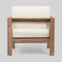 Genser 2pk Acacia Wood Club Chairs Brown/Beige - Christopher Knight Home -Outdoor Living Shop GUEST b11365cf cf15 4186 8a35 1239f92e525e