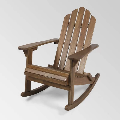 Hollywood Acacia Wood Adirondack Rocking Chair - Christopher Knight Home 7 Hollywood Acacia Wood Adirondack Rocking Chair - Christopher Knight Home - Image 5
