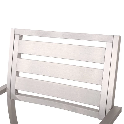 Cape Coral 5pc Aluminum & Tempered Glass Dining Set - Silver - Christopher Knight Home 5 Cape Coral 5pc Aluminum & Tempered Glass Dining Set - Silver - Christopher Knight Home - Image 3