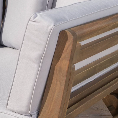 Ottavio Acacia Wood Outdoor Patio Daybed - Gray - Christopher Knight Home 5 Ottavio Acacia Wood Outdoor Patio Daybed - Gray - Christopher Knight Home - Image 3