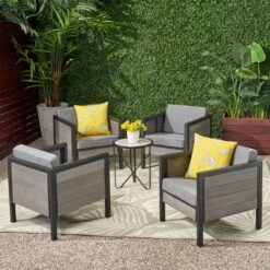 Jax 4pk Faux Wood Club Chair - Gray - Christopher Knight Home -Outdoor Living Shop GUEST b622b2f3 3ee5 4e43 a888 a8c805c2ec76