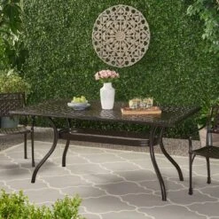 Phoenix Rectangle Cast Aluminum Table - Hammered Bronze - Christopher Knight Home 11 Phoenix Rectangle Cast Aluminum Table - Hammered Bronze - Christopher Knight Home -Outdoor Living Shop GUEST b767d510 bedc 4dd6 9892 fbdc6b281aba