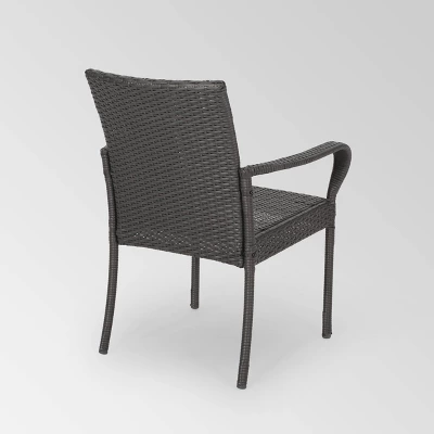 Pala 5pc Wicker Contemporary Dining Set Gray - Christopher Knight Home 6 Pala 5pc Wicker Contemporary Dining Set Gray - Christopher Knight Home - Image 4