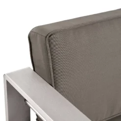 Cape Coral 5pc Aluminum And MGO Seating Set With Fire Table Khaki/Light Gray - Christopher Knight Home -Outdoor Living Shop GUEST b832f58a af91 41b0 b138 f727a629a595