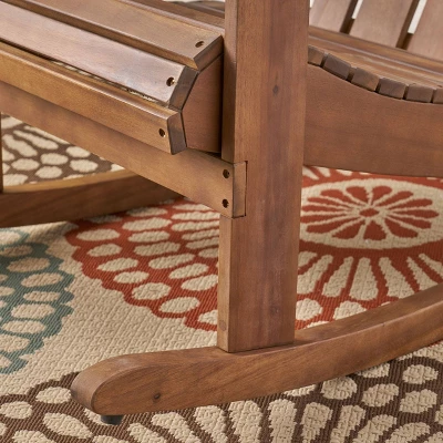 Hollywood Acacia Wood Adirondack Rocking Chair - Christopher Knight Home 6 Hollywood Acacia Wood Adirondack Rocking Chair - Christopher Knight Home - Image 4