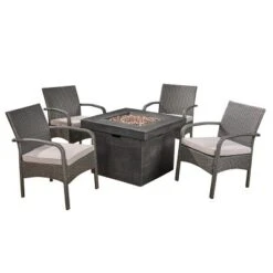Christopher Knight Home Cordoba 5pc Iron Outdoor Patio Fire Pit Furniture Set -Outdoor Living Shop GUEST b95929e7 eed4 4f7b b256 a059ab686b88