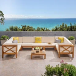 Brava 8pc Acacia Wood Sectional Sofa Set - Christopher Knight Home -Outdoor Living Shop GUEST b996dc4e 9631 49d5 897a 0af530382d27