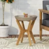 Yukon Patio Side Table - Teak/Light Gray - Christopher Knight Home
