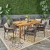 Damon 7pc Wood & Wicker Expandable Dining Set - Natural/Brown - Christopher Knight Home 1 Damon 7pc Wood & Wicker Expandable Dining Set - Natural/Brown - Christopher Knight Home -Outdoor Living Shop GUEST bb066863 5e0a 4a7e 9cf9 981876fb1b40