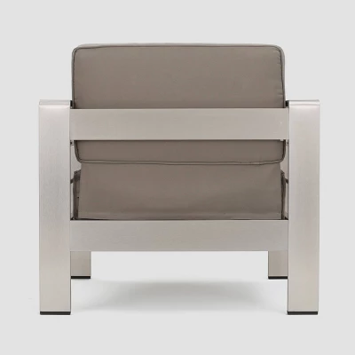 Cape Coral 4pc Cast Aluminum Patio Loveseat Set With Cushions - Silver - Christopher Knight Home 5 Cape Coral 4pc Cast Aluminum Patio Loveseat Set With Cushions - Silver - Christopher Knight Home - Image 3